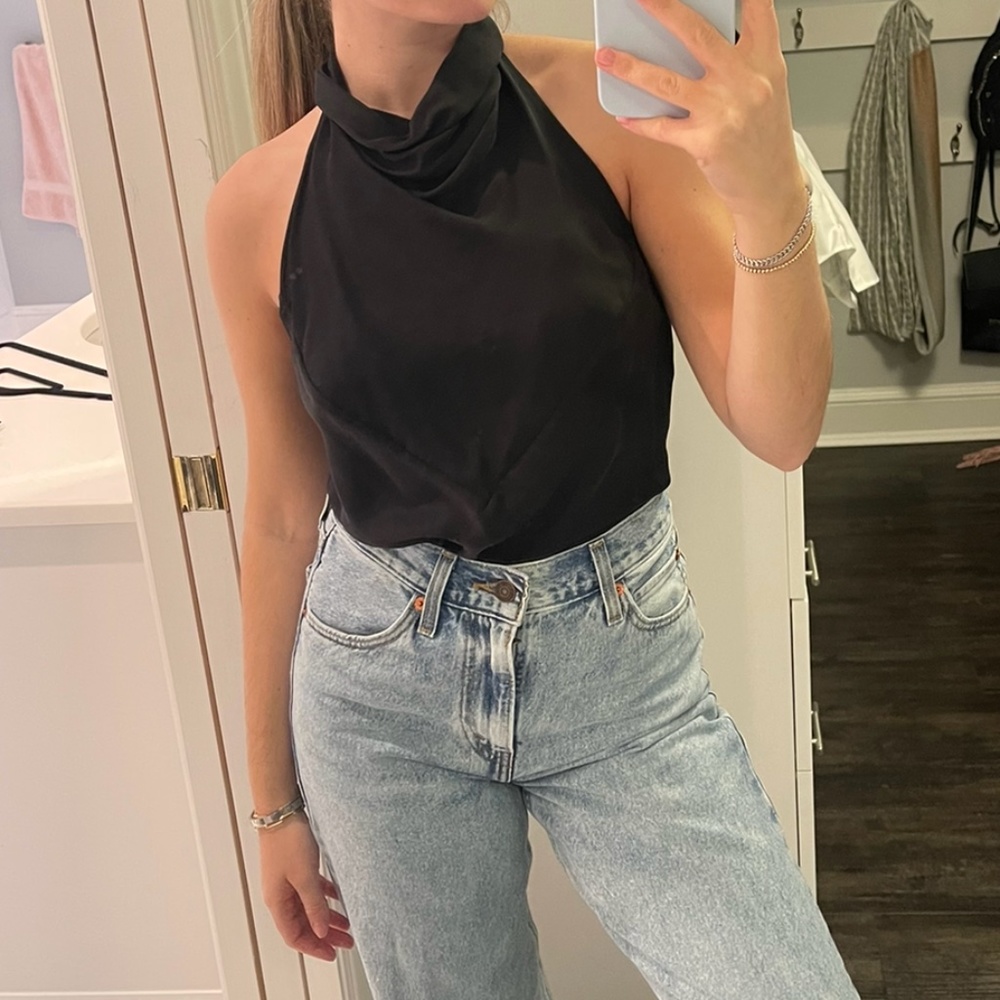 Titania Inglis cowl neck halter top